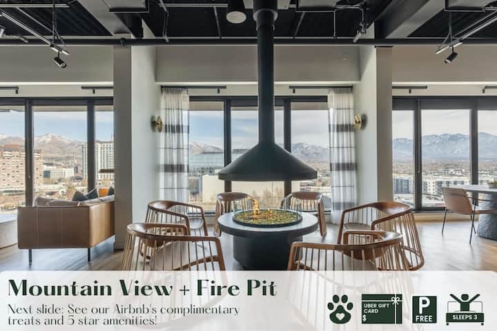 Downtown Mountain Views Fire pit Free Pkg, Gym