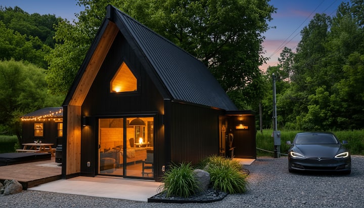 Modern Creekside Cabin w/ Hot Tub —Near Smoky Mtns