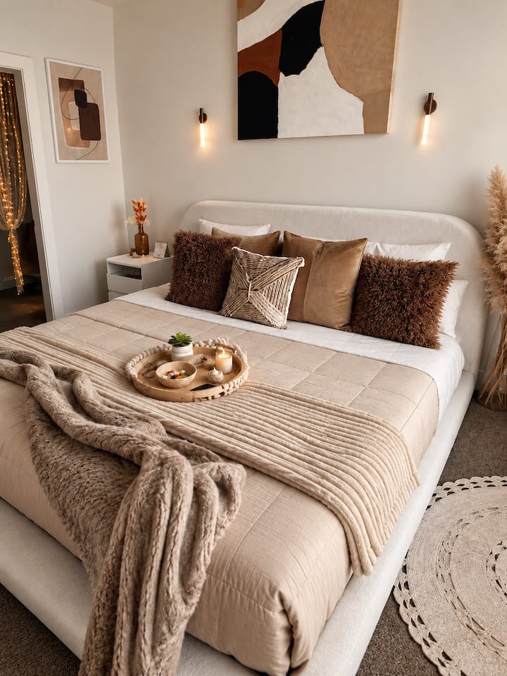 Boho Modern suite W/ City views /King Bed