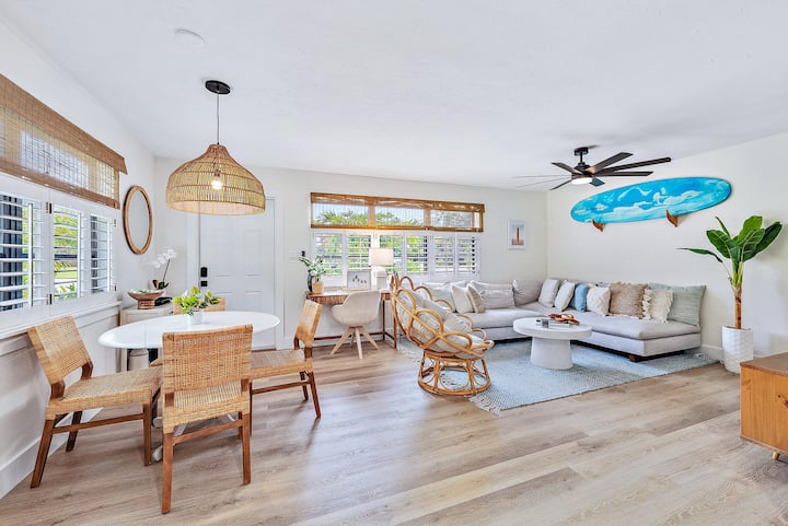 Beachy Boho 2bd/2ba Oasis with Pool & Firepit