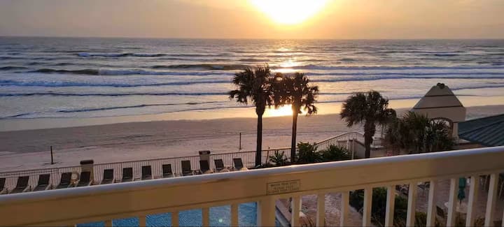 A breathtaking oceanfront studio w/ a pvt balcony.