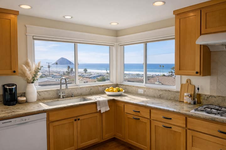 Coastal Retreat w/ Views – Walk to Beach (3B/2.5B)