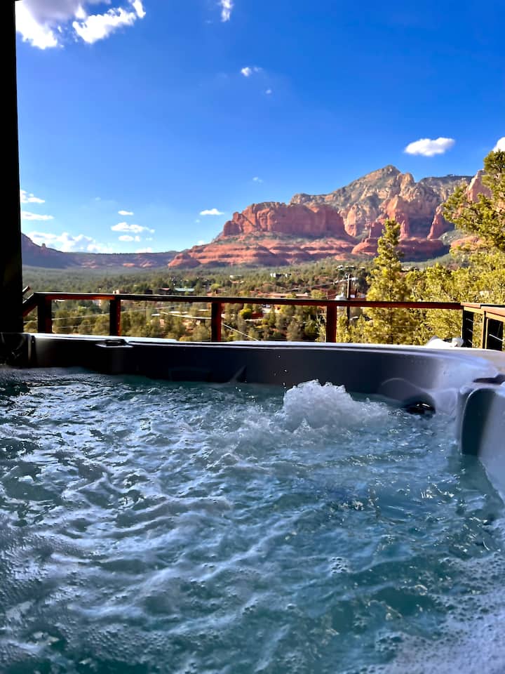 Red Rock Studio w/ Private Hot Tub & Scenic Views!