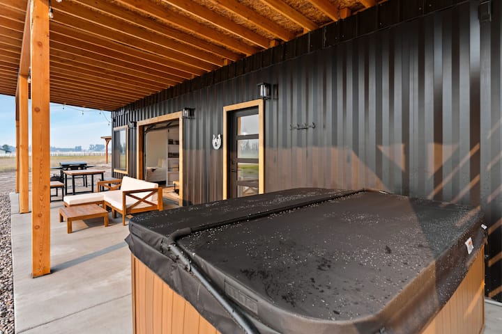 Cowboy Shipping Container With Private Hot Tub