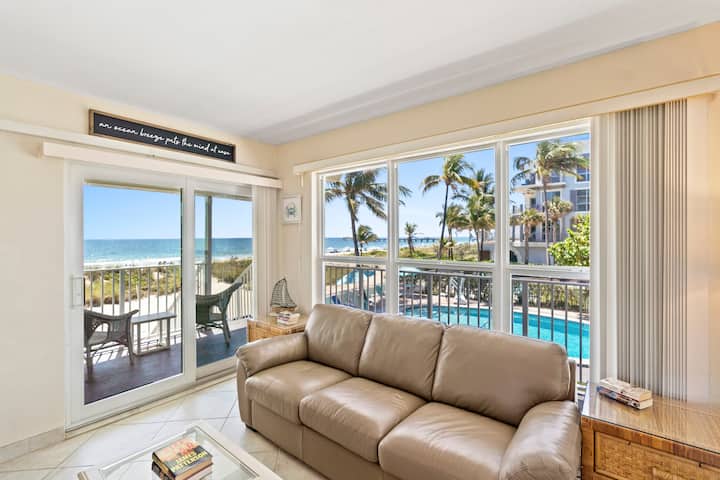 Steps to the Beach + Heated Pool & OCEAN VIEWS!