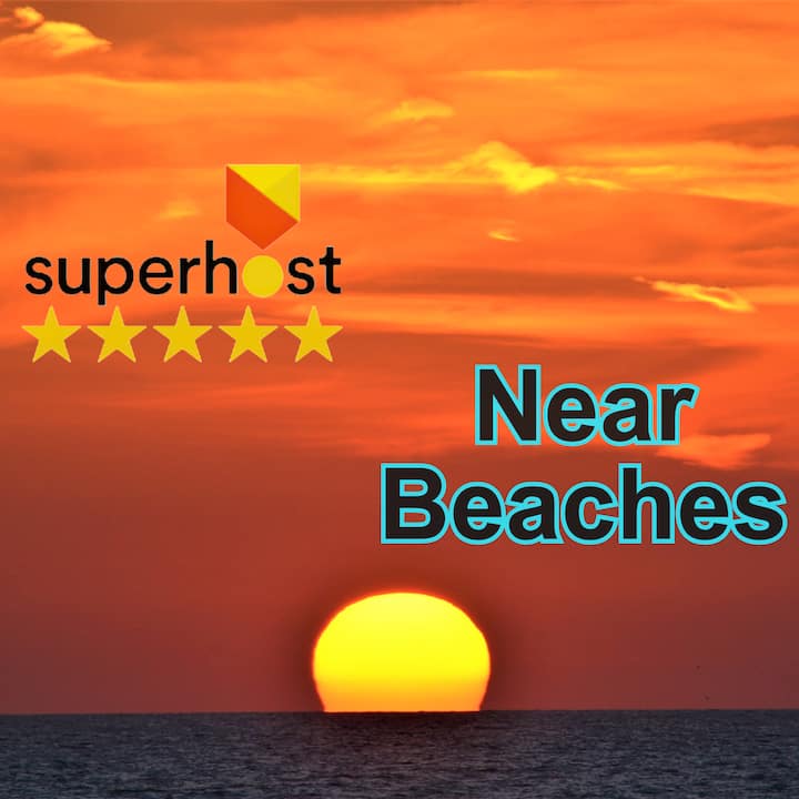Minutes to Beaches w/King Bed Private Updated