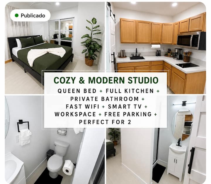 Lux Studio+Queen Bed+Self Check-In+Parking