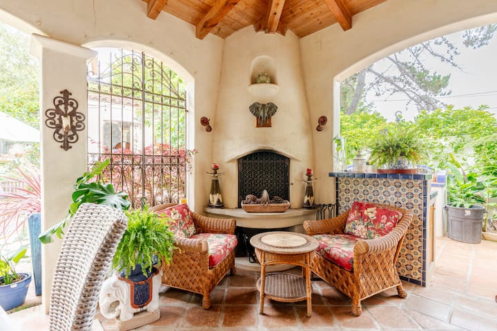 Dreamy small cottage in tropical garden setting