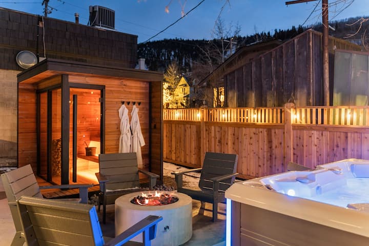 Walk to Main St | Private Hot Tub+Sauna | Luxe 2BR