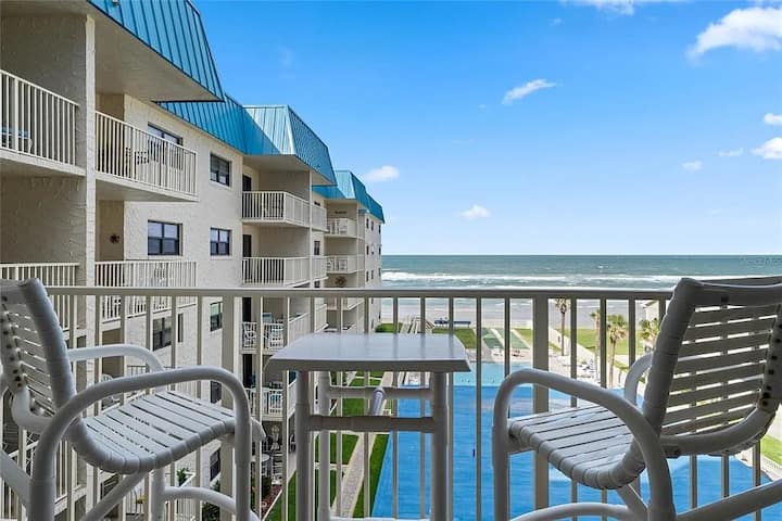 Oceanfront NSB Condo / No-Drive Beach + Pool