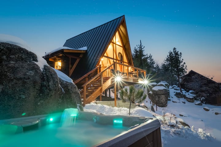 Apogee A Frame Cabin Cliffside Swing and Hot Tub