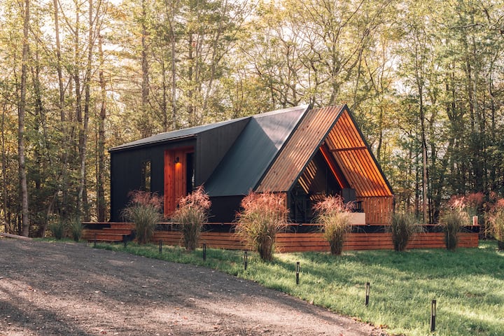 Luxury A-Frame Cabin in the Woods with Sauna