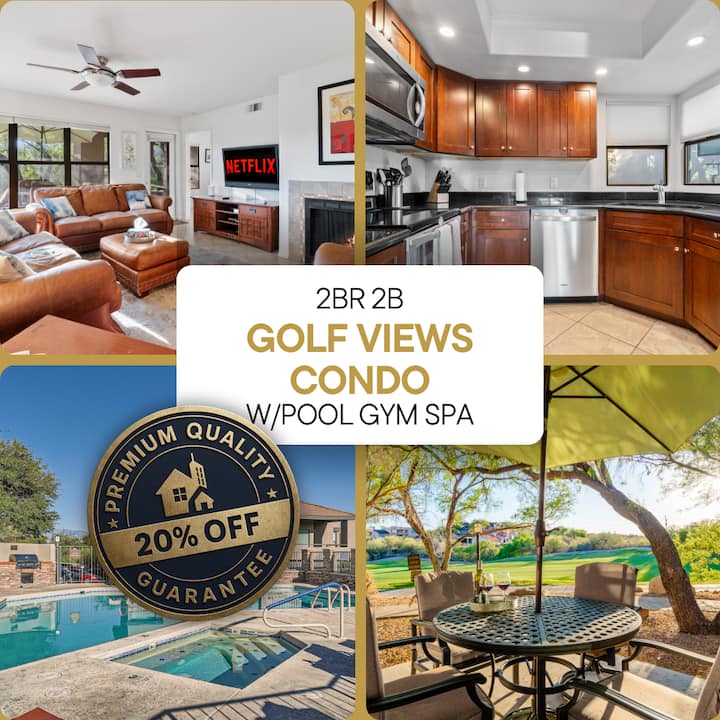 Lux Corner 2BR Escape w/ Golf Views & Heated Pool