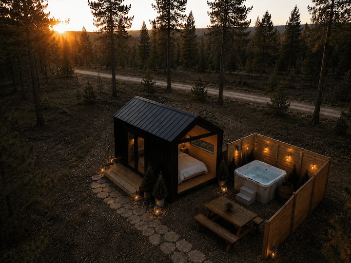 Peaked Roof Cabin with Private Hot Tub